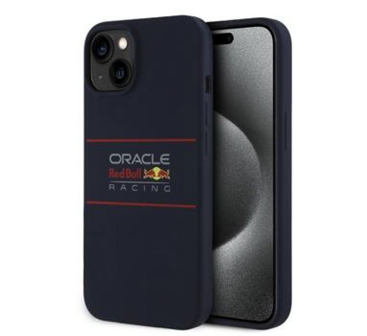 Red Bull Silicone Horizontal Logo MagSafe Zadní Kryt pro iPhone 15 Navy