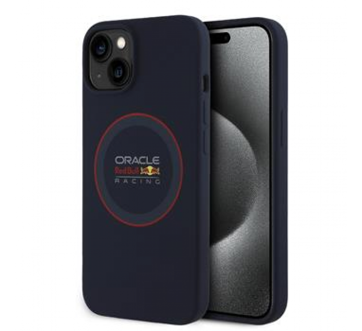 Red Bull Silicone Red Ring MagSafe Zadní Kryt pro iPhone 13 Navy