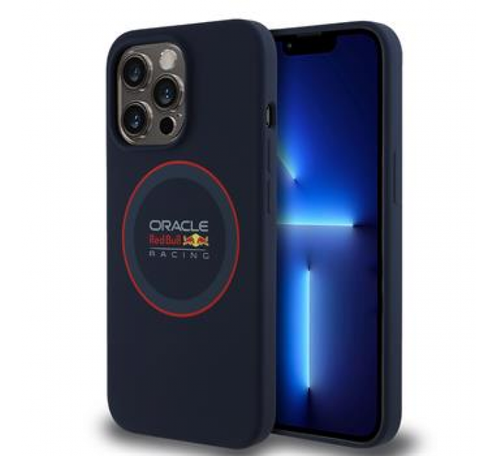 Red Bull Silicone Red Ring MagSafe Zadní Kryt pro iPhone 13 Pro Navy