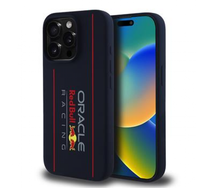 Red Bull Silicone Vertical Logo MagSafe Zadní Kryt pro iPhone 15 Pro Navy