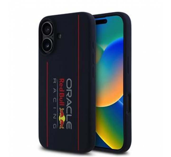 Red Bull Silicone Vertical Logo MagSafe Zadní Kryt pro iPhone 16 Navy
