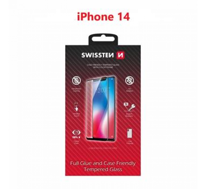 SKLO SWISSTEN FULL GLUE, COLOR FRAME, CASE FRIENDLY APPLE IPHONE 15 ULTRA ČERNÉ