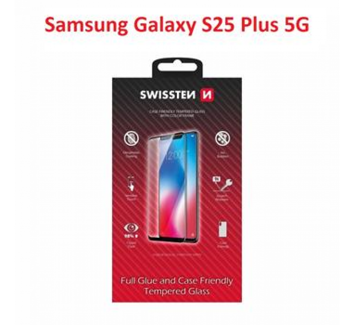 SKLO SWISSTEN FULL GLUE, COLOR FRAME, CASE FRIENDLY PRO SAMSUNG S936B GALAXY S25 PLUS 5G ČERNÉ