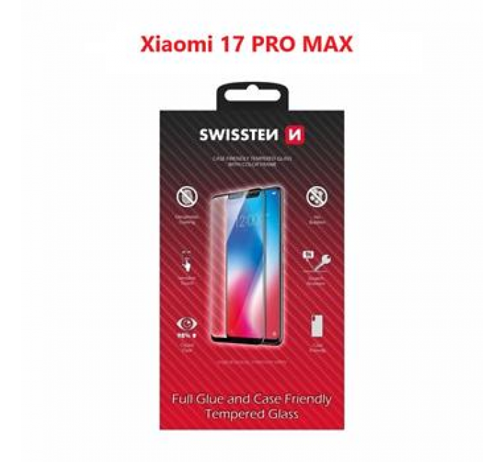 SKLO SWISSTEN FULL GLUE, COLOR FRAME, CASE FRIENDLY PRO XIAOMI REDMI NOTE 15 PRO 5G ČERNÉ
