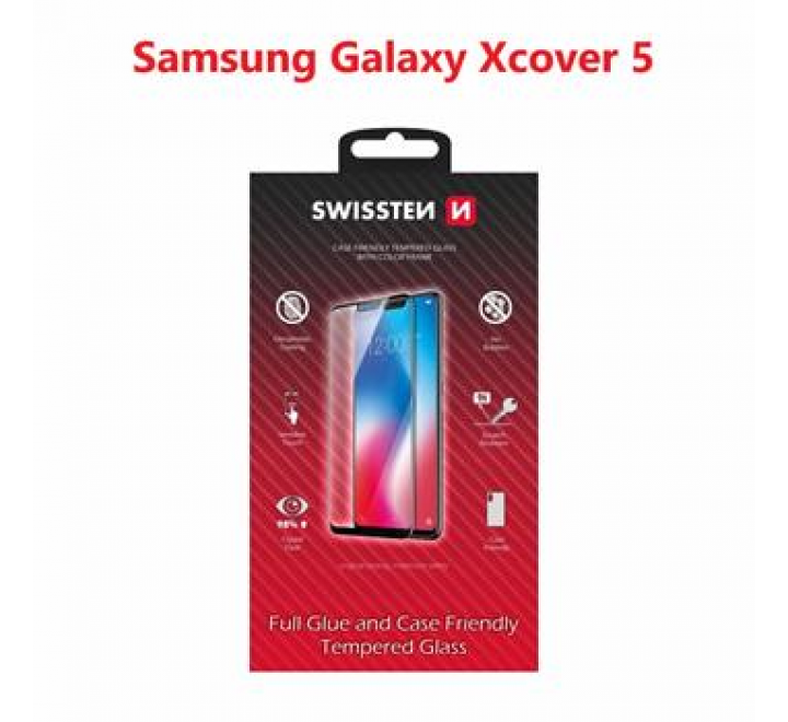 SKLO SWISSTEN FULL GLUE, COLOR FRAME, CASE FRIENDLY SAMSUNG A225 GALAXY A22 ČERNÉ