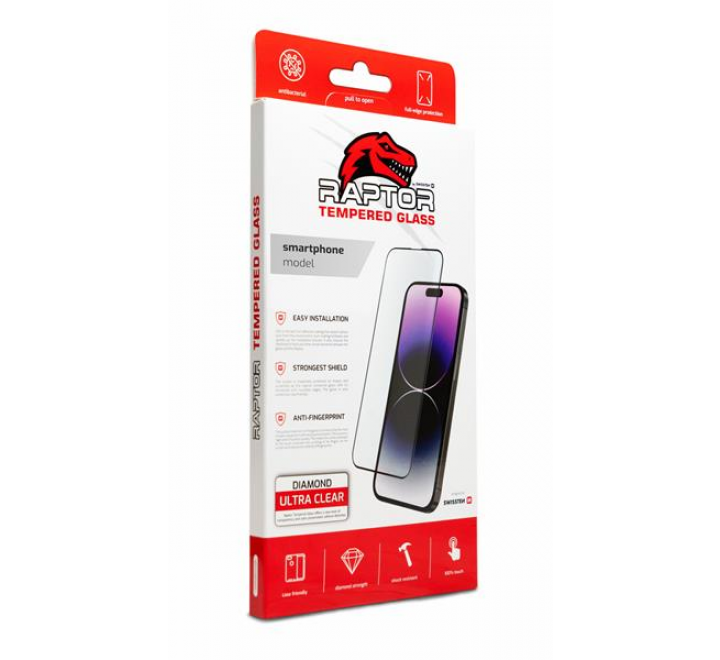 SWISSTEN RAPTOR DIAMOND ULTRA CLEAR 3D TEMPEROVANÉ SKLO PRO APPLE IPHONE 17 PRO ČERNÉ