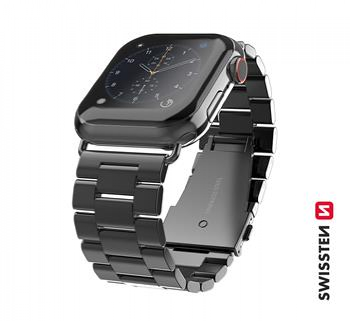 SWISSTEN ŘEMÍNEK PRO APPLE WATCH KOVOVÝ 38-40 mm ČERNÝ