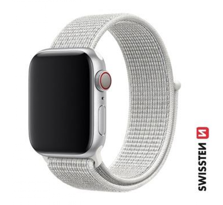 SWISSTEN ŘEMÍNEK PRO APPLE WATCH NYLONOVÝ 38 / 40 / 41 mm BÍLÝ