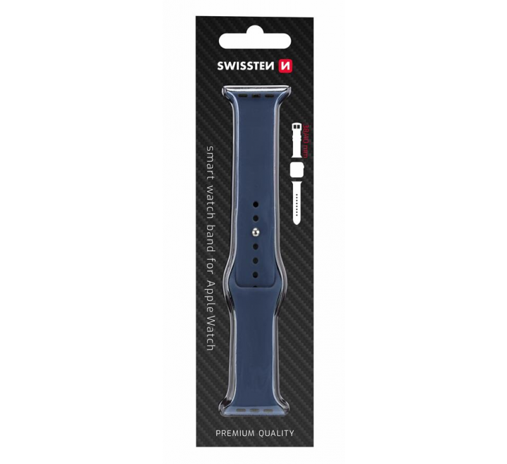 SWISSTEN ŘEMÍNEK PRO APPLE WATCH SILIKONOVÝ 38-40 mm MODRÝ