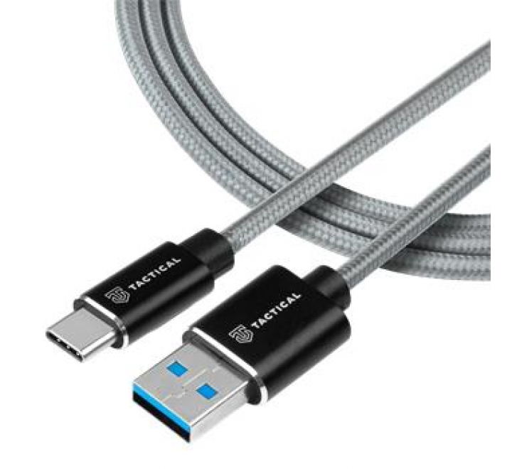 Tactical Fast Rope Aramid Cable USB-A/USB-C 1m Grey