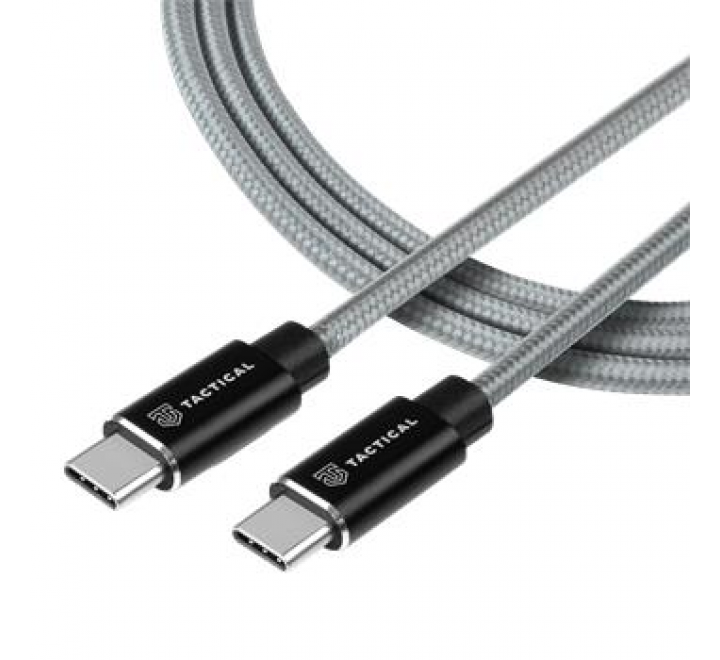 Tactical Fast Rope Aramid Cable USB-C/USB-C 100W 20V/5A 2m Grey