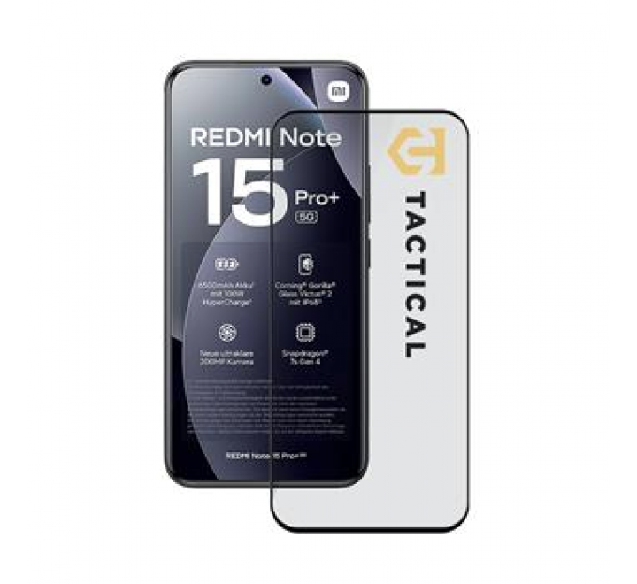 Tactical Glass Shield 5D sklo pro Xiaomi Redmi Note 15 Pro+ 4G/5G Black