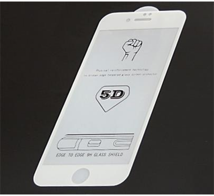 Tvrzené sklo 5D pro Apple iPhone 6, 6S, plné lepení, bílá