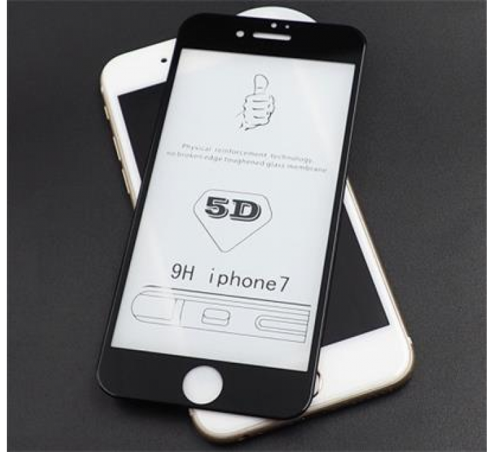 Tvrzené sklo 5D pro Apple iPhone 7, 8, plné lepení, černá