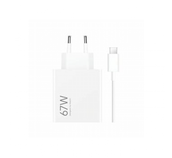 Xiaomi MDY-12-EH USB-A 67W Cestovní Nabíječka + USB-C 6.2A Datový Kabel White 