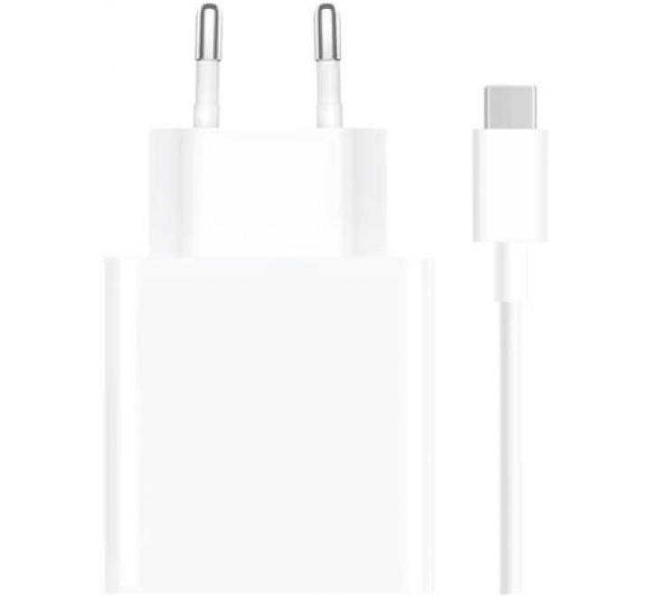 Xiaomi MDY-16-EF USB-A 33W Cestovní Nabíječka + USB-C 3A Datový Kabel White 